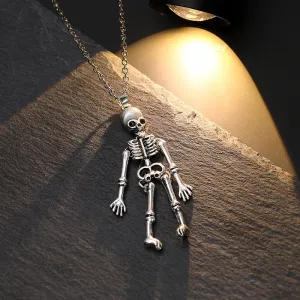 Personality Metal Pumpkin Skeleton Skull Necklace for Men Women Halloween Ghost Skull Bat Pumpkin Head Necklace Party Jewelry