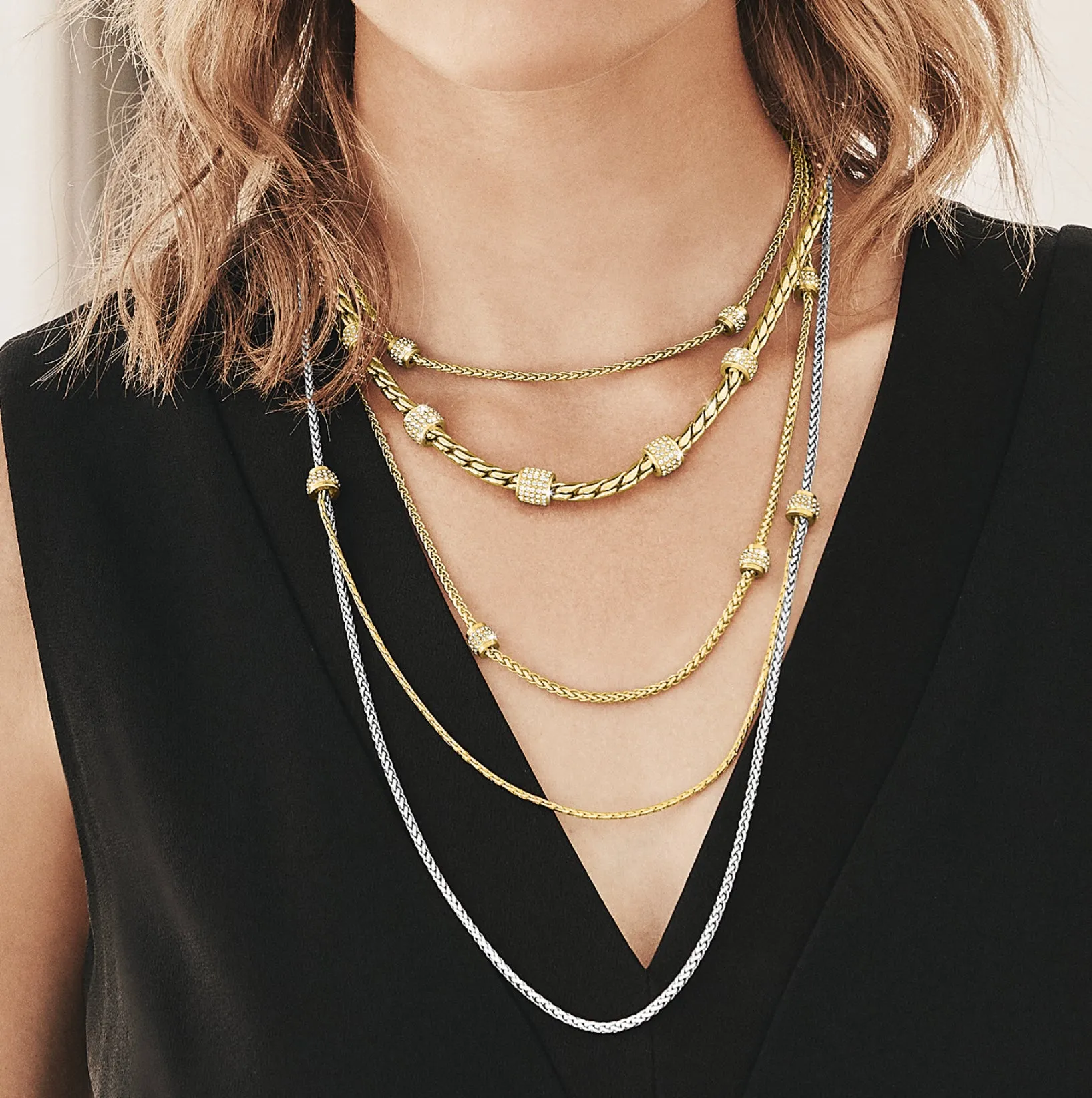 Petite Meridian Two Tone Double Necklace