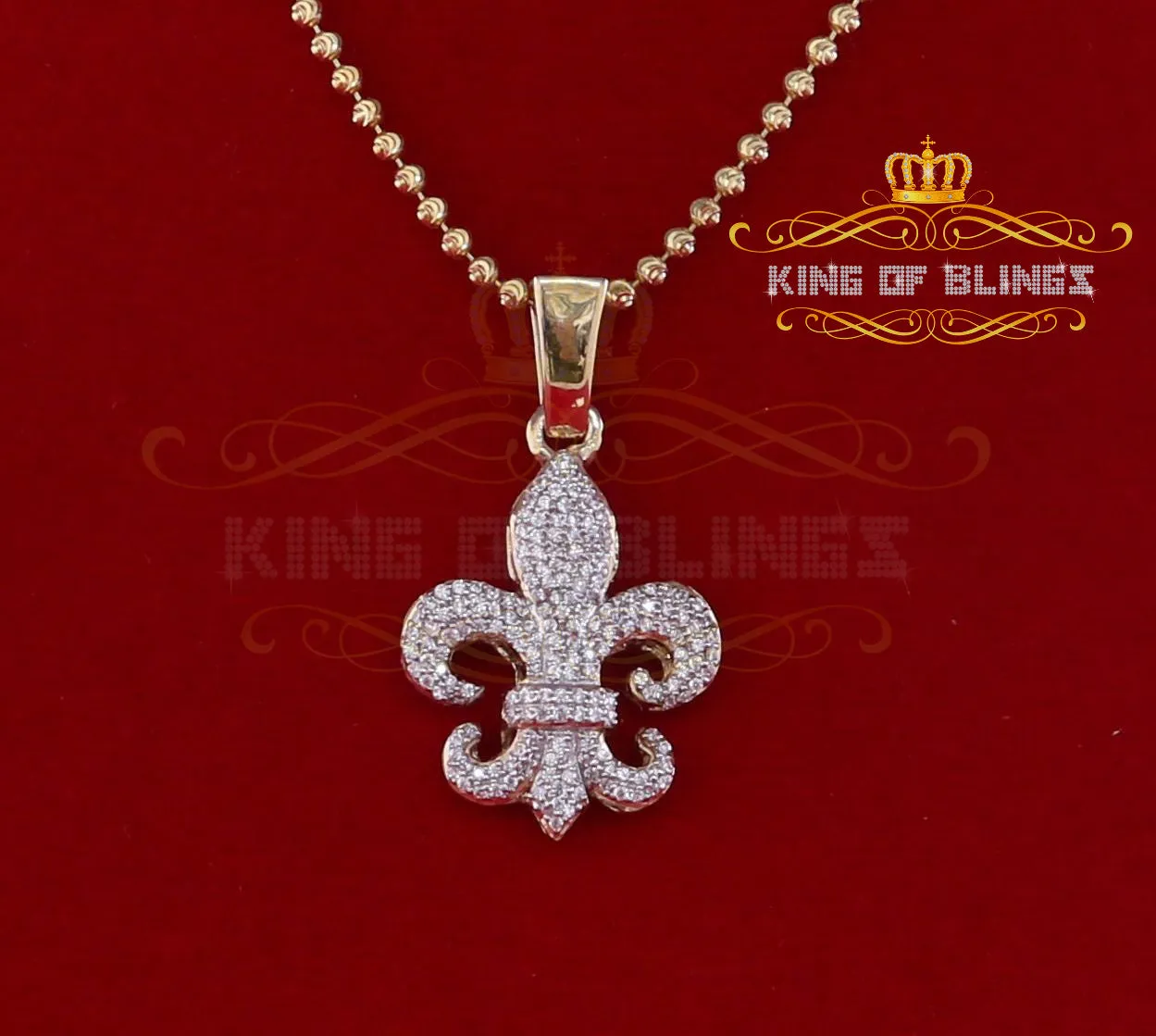 Promise Yellow Sterling Silver Fleur de Lis Pendant with 1.47ct Cubic Zirconia