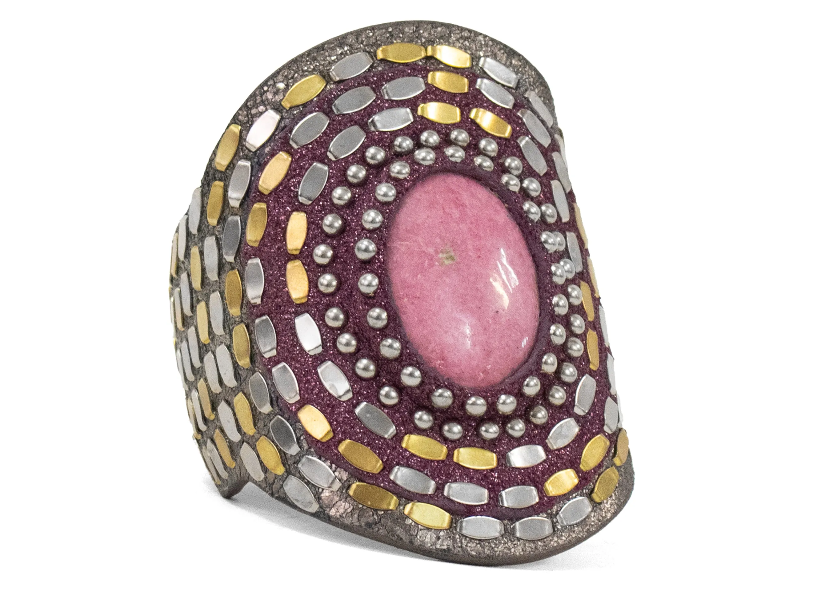 Rocal Semi-precious Rhodonite Stone Cuff