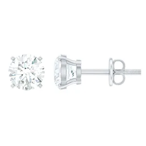 Round Lab Grown Diamond Solitaire Stud Earrings