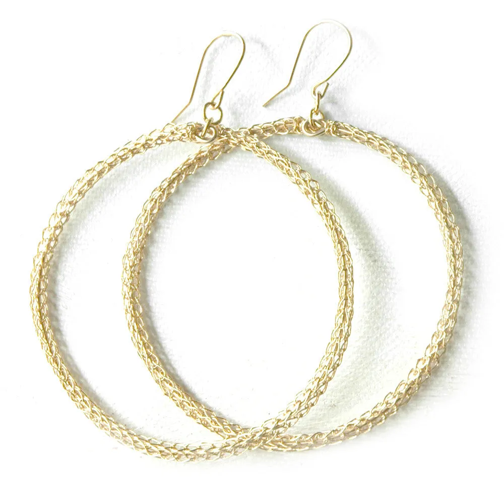 Salsa Gold Hoop Earrings , Wire Crochet Jewelry , Gypsy Soul , Fashion Jewelry