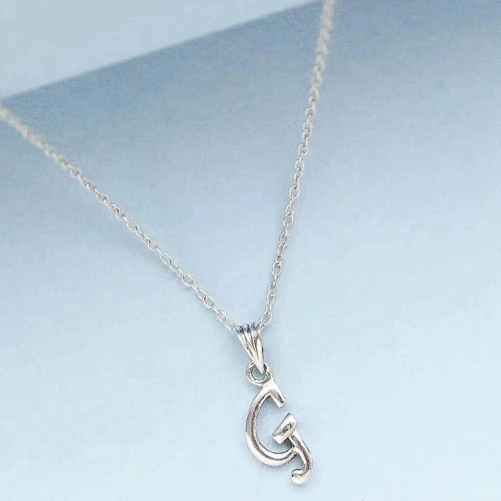 Silver Alphabet Pendants and Chain