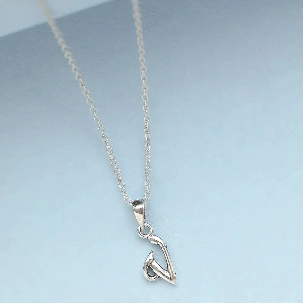 Silver Alphabet Pendants and Chain