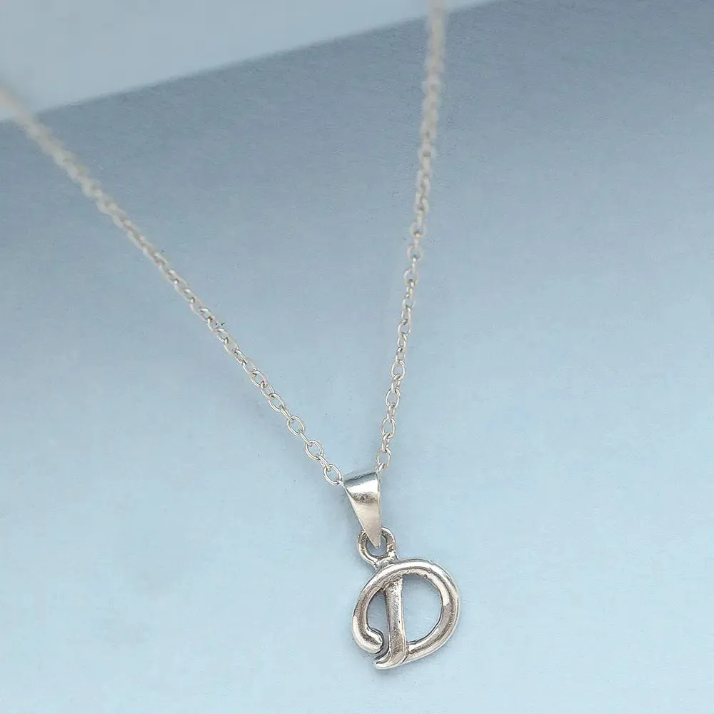 Silver Alphabet Pendants and Chain