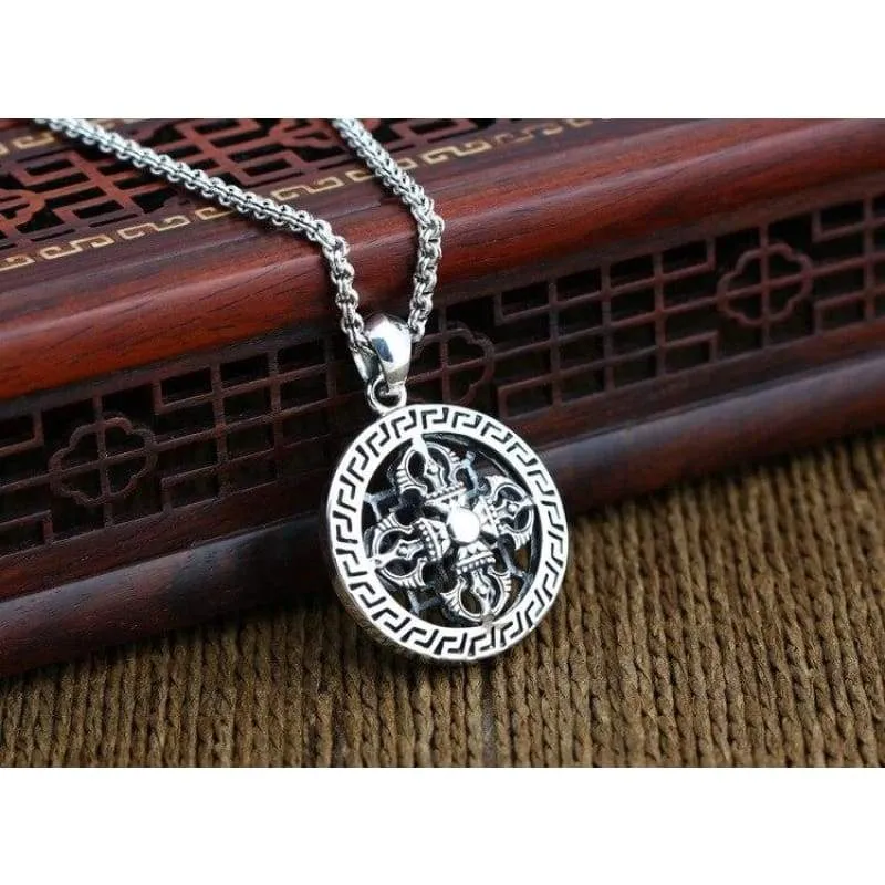 Solid 925 Sterling Silver Vintage Cross Medallion Pendant for Necklace Gothic Sterling Silver 925 Jewelry