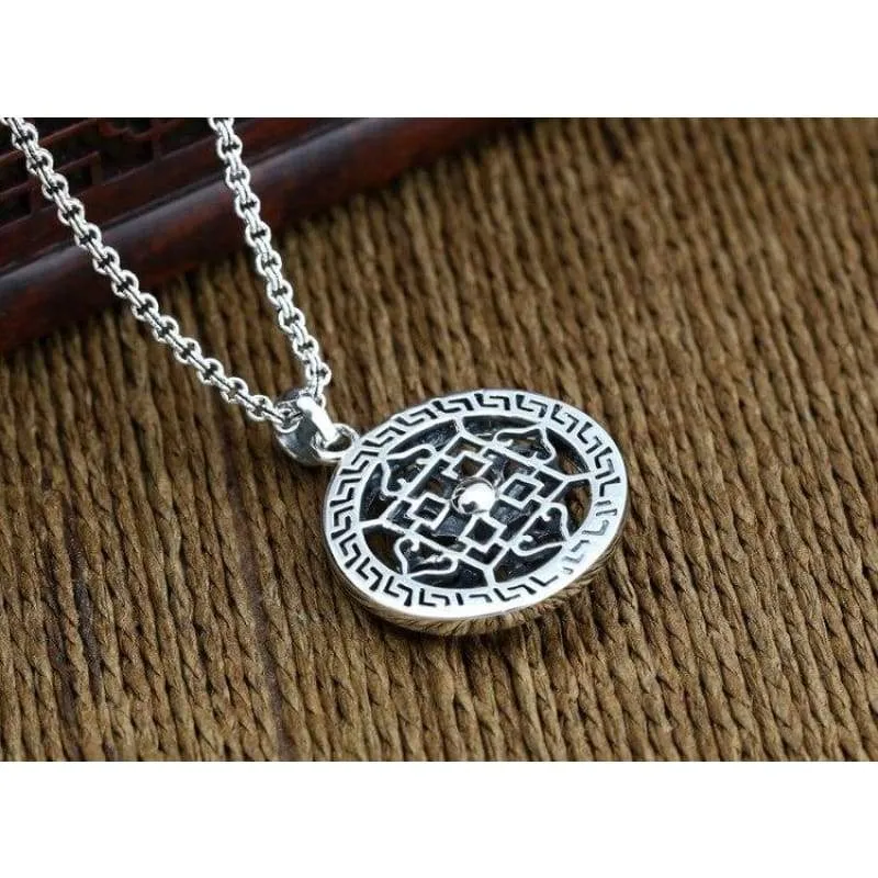 Solid 925 Sterling Silver Vintage Cross Medallion Pendant for Necklace Gothic Sterling Silver 925 Jewelry