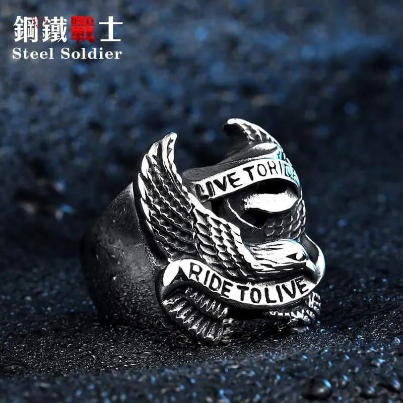 steel soldier new arrival stainless steel eagle men ring fashion hot sale jewelry