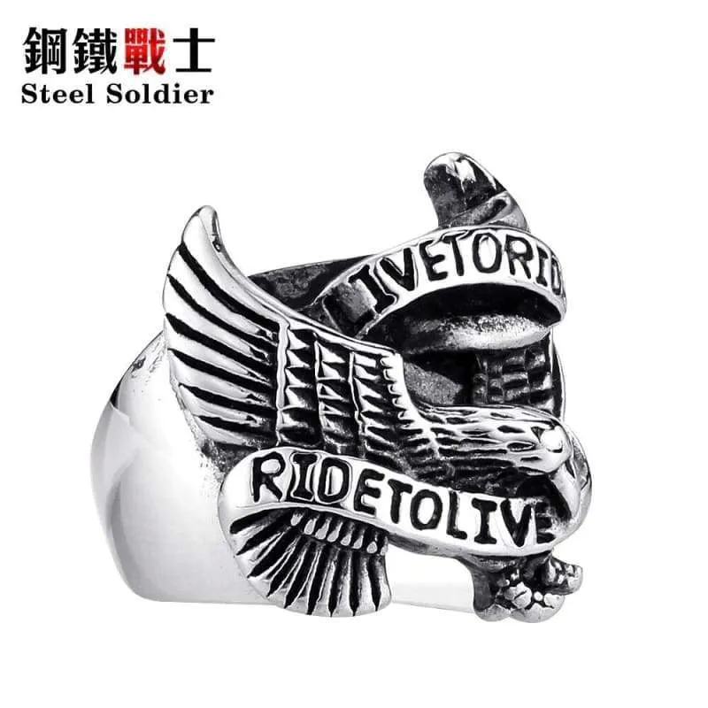 steel soldier new arrival stainless steel eagle men ring fashion hot sale jewelry