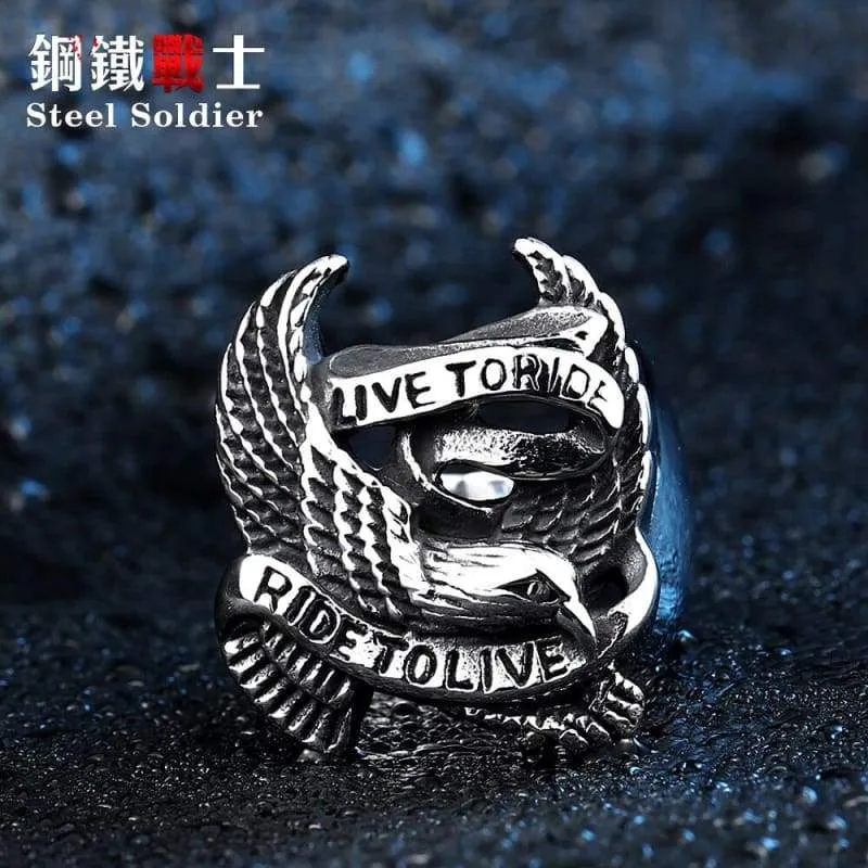 steel soldier new arrival stainless steel eagle men ring fashion hot sale jewelry