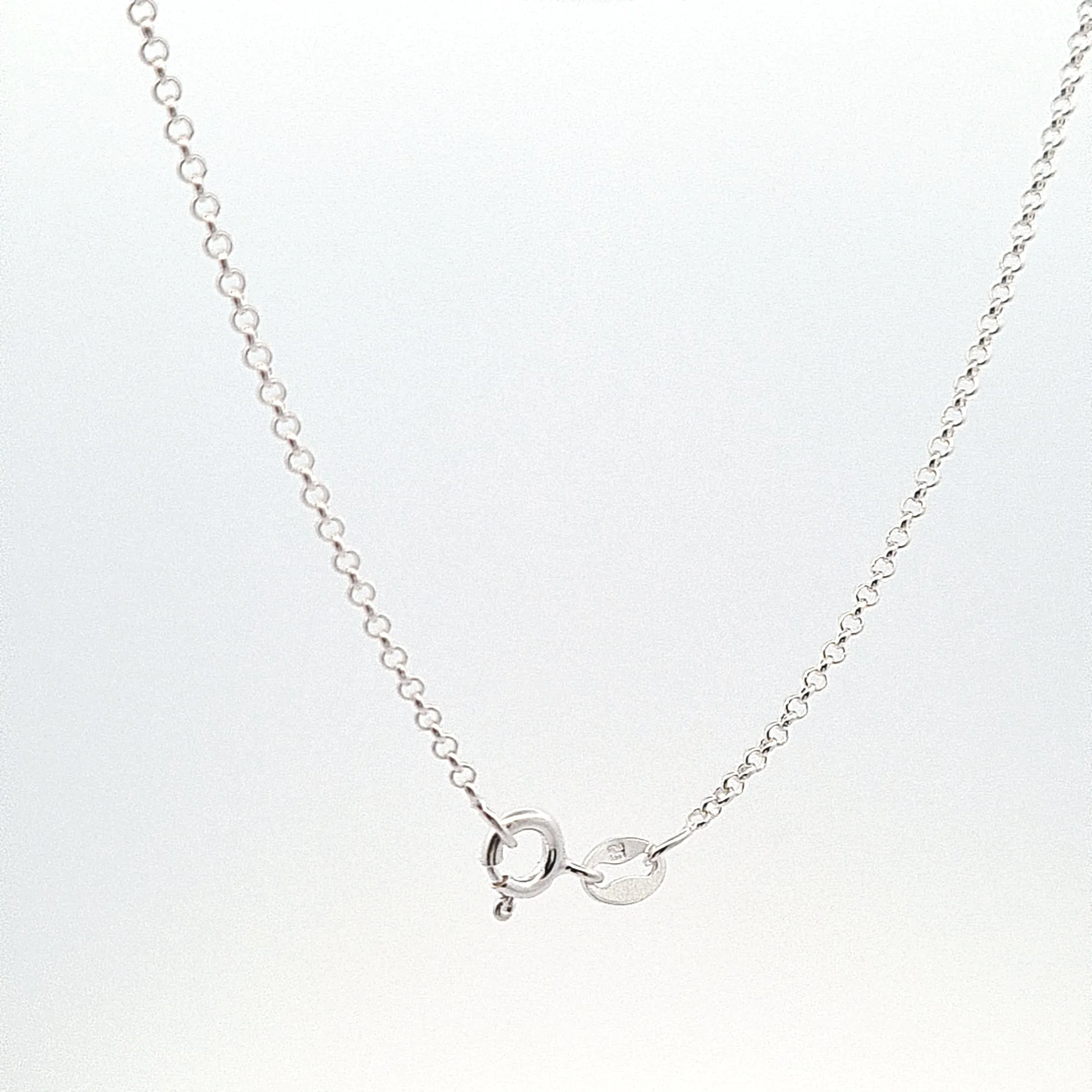 Sterling silver curb link chain, 1mm width, strong chain suitable for pendants. 27708