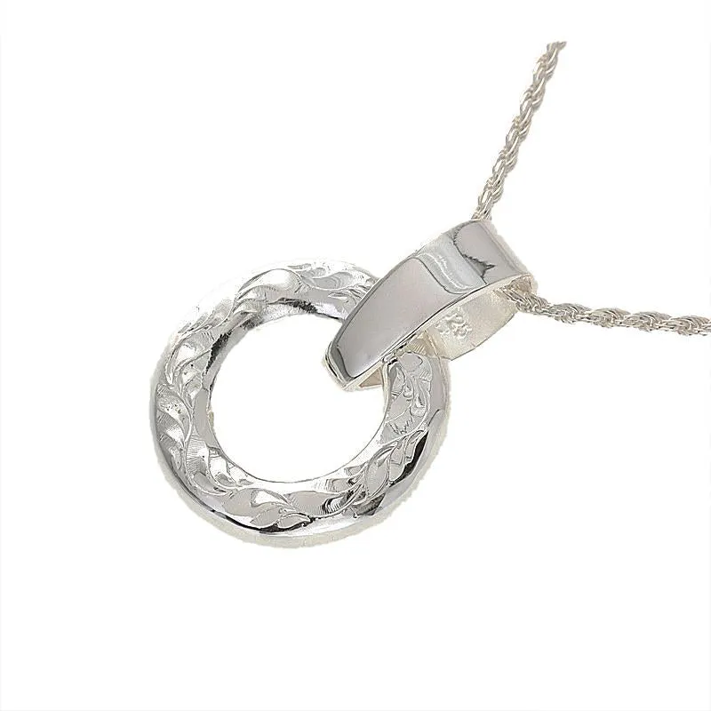 Sterling Silver Hawaiian Scroll Circle Pendant (S/L) (Chain Sold Separately)