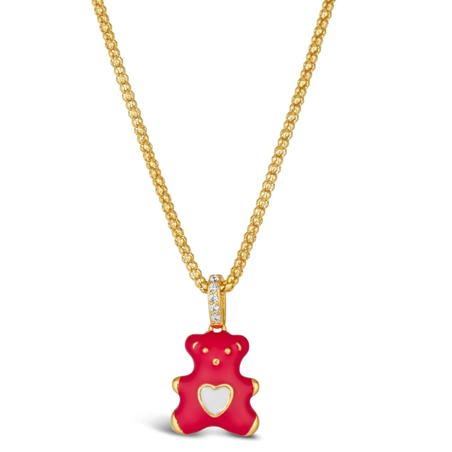 Teddy Enamel Bear Necklace