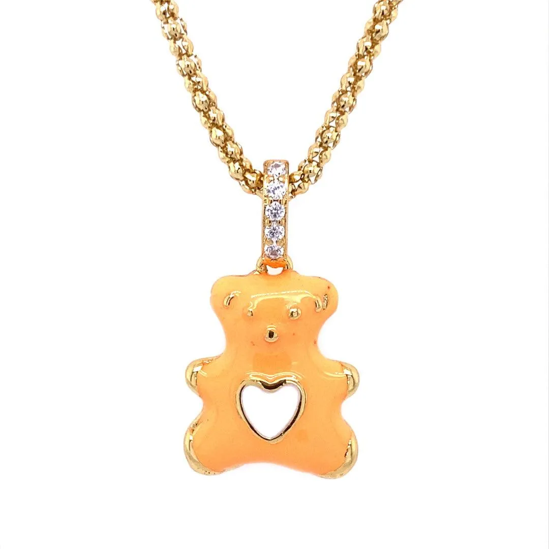 Teddy Enamel Bear Necklace