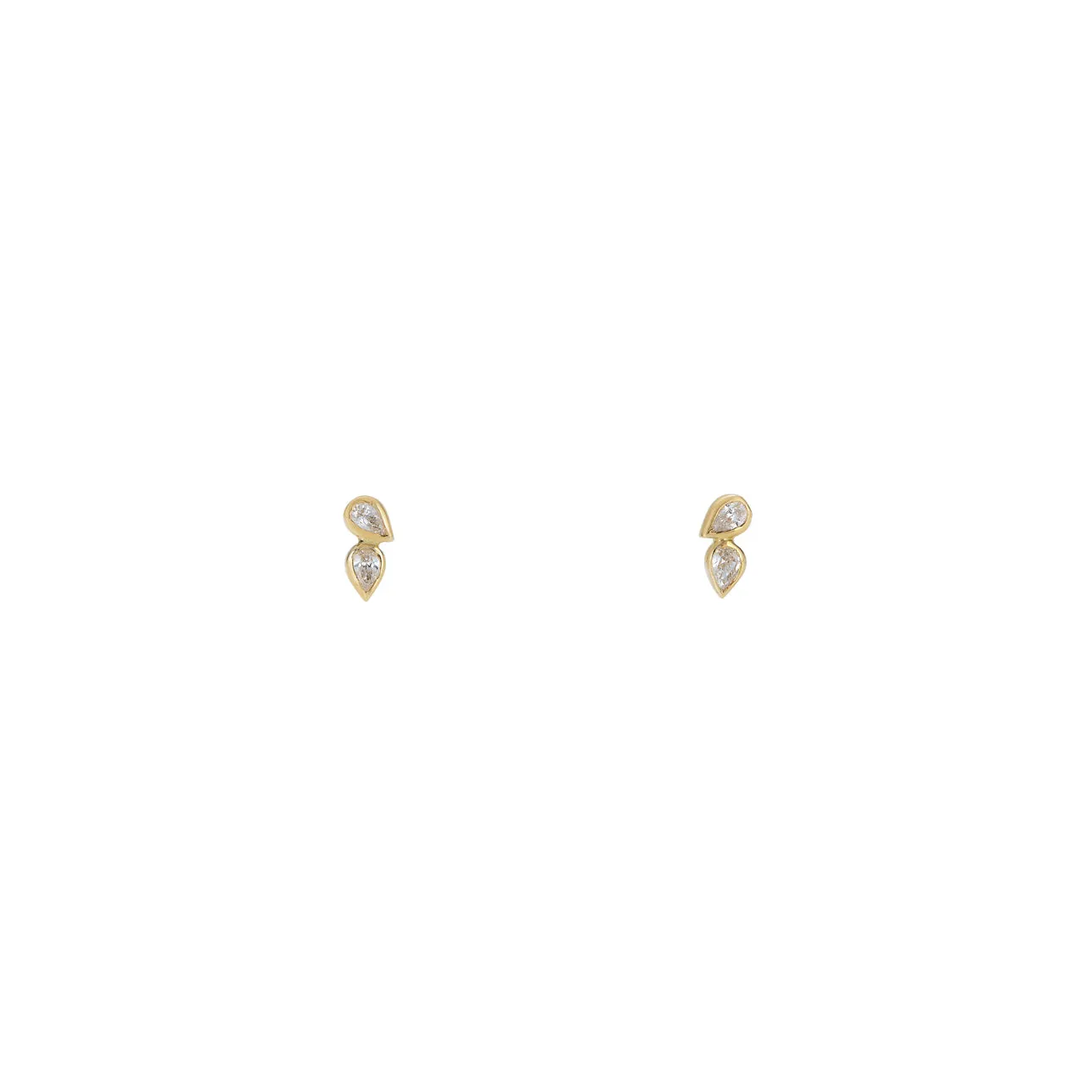 Vertical Double Tear Drop Diamond Earrings