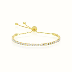 Women's Vermeil Diamond Adjustable Tennis Bracelet